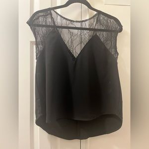 Lovers + Friends Black Lace Top